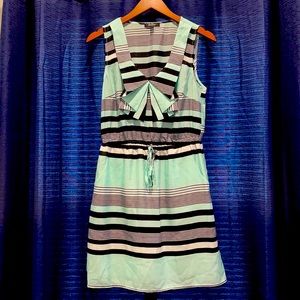 Large Bebop Summer Dress - Teal, Black and White with Pockets